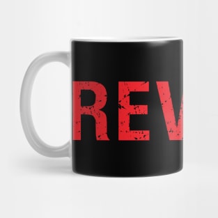 Revolt (red text with raised fist) Protest Message Mug